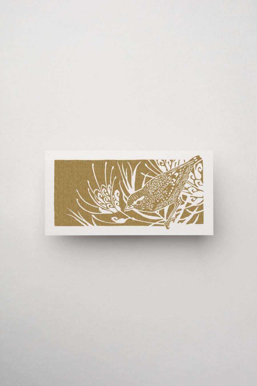 Greetings card 'Pardalotte' printed in Gold